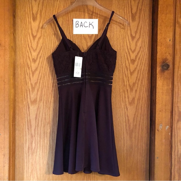 NWT Speechless Fit & Flare Party Dress Plum 0 - Picture 9 of 14